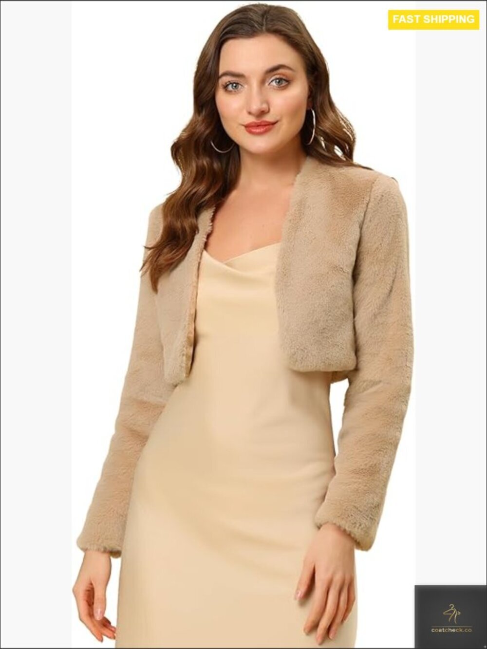 Elegant Faux Fur Bolero Jacket Chic Wedding Formal Evening Shrug